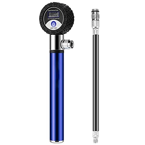 Bike Pump : ZYLEDW Mini Bike Pump, 120 PSI High Pressure Hand Pump with Presta & Schrader Valve, Accurate Fast Inflation, Compact & Portable Bicycle Tyre Pump-Blue
