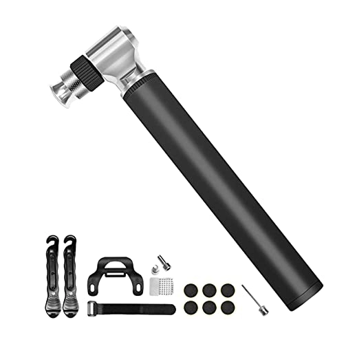 Bike Pump : ZZHH Mini Bike Pump Frame Fits Presta and Schrader 300 PSI Accurate Fast Inflator Mini Bicycle Tyre Pump for Bicycle (Color : Black)