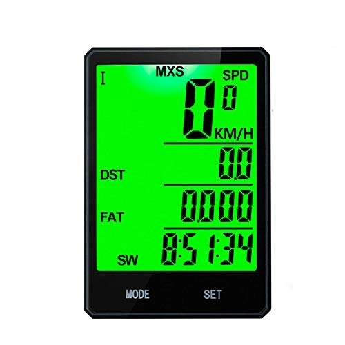 Cycling Computer : ALICED Bike Computer, Bicycle Odometer And Speedometer with LCD Backlight Easy To Read Large Screen LCD Display Time Display Function, wireless