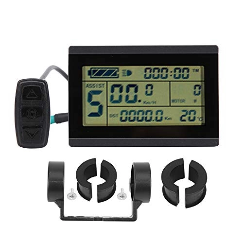 Cycling Computer : Alomejor Bicycle Display Meter Horizontal LCD Meter with Screen and Waterproof Connector Bike Conversion Kit
