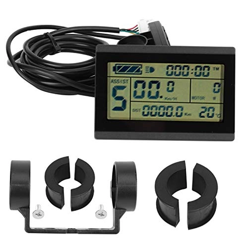 Cycling Computer : Alomejor Bicycle Display Meter KT‑LCD3U Horizontal Electric LCD Display Meter for Connector Screen LCD Meter for Bike Conversion