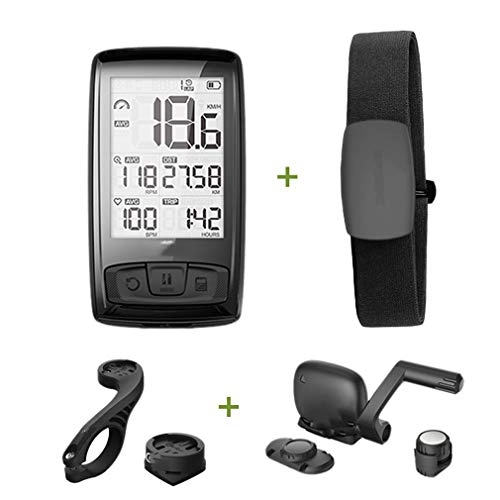 Cycling Computer : ANZQHUWAI Wireless Bicycle computer Bike Speedometer Tachometer Sensor Weather can Receiving heart rate, 2