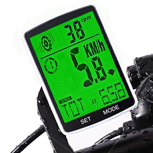 Cycling Computer : AXDNH Cycling Computer, 3-in-1 Bicycle Odometer Mountain Road Cycling Bicycle Computer Waterproof Automatic Wake-up Heart Rate Monitoring (Wireless), White