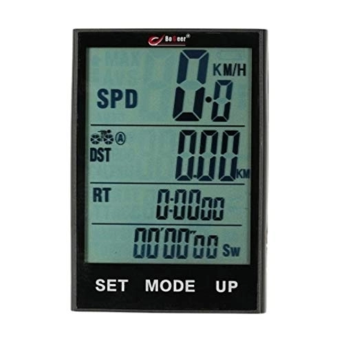 Cycling Computer : Bicycle computer Bike Computer Bicycle Speedometer Odometer Temperature Backlight Water Resistant for Cycling Riding Waterproof speed bike speedometer (Color : Black Size : One size) jiangzhongpeng