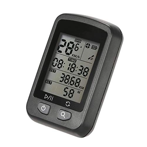 Cycling Computer : Bicycle Computer IPX6 Waterproof Auto Backlight Screen Odometer with Mount Rechargeable Bicycle GPS Computer (Color : Black, Size : One size)
