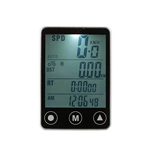 Cycling Computer : Bicycle computer Multifunctional Wireless Button LCD Bicycle Computer Odometer Speedometer Waterproof speed bike speedometer (Color : Black Size : One size) jiangzhongpeng ( Color : Silver , Size : On