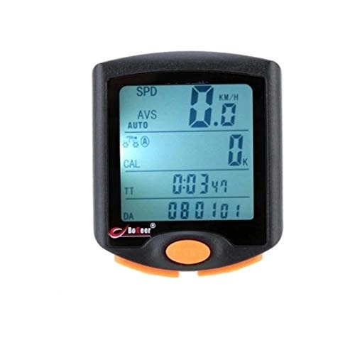 Cycling Computer : Bicycle computer Wireless Bike Bicycle Cycling Digital Computer Odometer Speedometer Stopwatch Thermometer Night Waterproof speed bike speedometer (Color : Black Size : One size) jiangzhongpeng