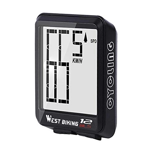 Cycling Computer : Bicycle Computer Wireless MTB Bike Cycling Speedometer Odometer Stopwatch Rainproof Waterproof Sports Sensors (Color : Black)