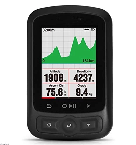 Cycling Computer : Bicycle odometer Bike Computer Cycling GPS Computer IGS618 ANT+ Function With Road Map Navigation Cycling Bicycle Odometer With Mount Speedometer (Color : Black)