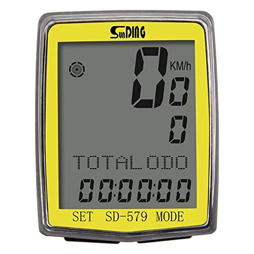 Cycling Computer : Bicycle Speedometer Wired / Wireless Bicycle Computer Waterproof LCD Display Odometer for Turbo Trainer Bicycle (Size: Wired; Colour: Yellow)
