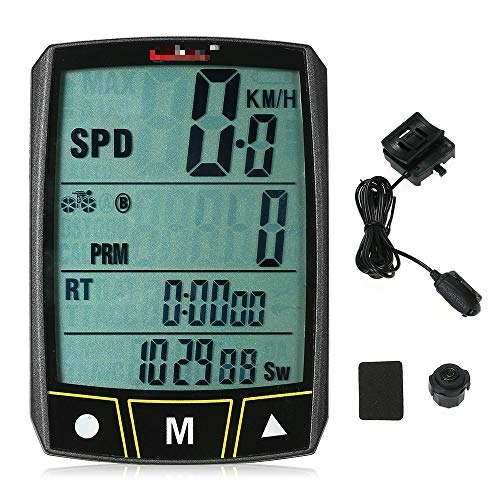 Cycling Computer : Bicycle Speedometer Wireless / Wired LED Backlight Bicycle Odometer Waterproof Bicycle Stopwatch Sensor with LCD Display for Turbo Trainer Bicycle (Size: Wired; Colour: Black)