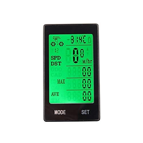 Cycling Computer : Bike Computer Bicycle Computer Wired Wireless Speedometer Large Screen 2.4 Inch Luminous Waterproof for Fitness Fanatic (Color : Black, Size : Wireless black)