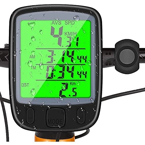 Cycling Computer : Bike Computer Bicycle Wireless Speedometer Odometer 27 Functions Waterproof Digital LCD Bicycle Stopwatch with Backlight Cycling Accessories