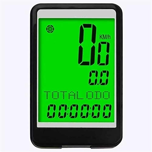 Cycling Computer : Bike Computer Large Screen LCD Wire Bike Computer Multifunction Waterproof Eight Languages Cycle Bicycle Speedometer Odometer (Color : Black, Size : ONE SIZE)