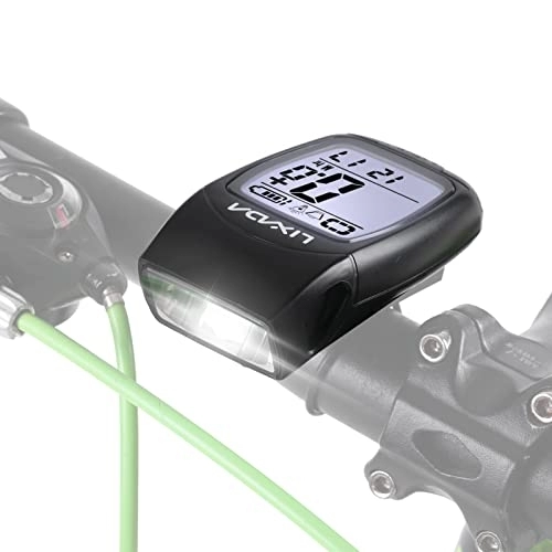 Cycling Computer : Bike Computer, Lechnical 3 in 1 Bicycle Computer USB Rechargeable Wireless Cycling Computer Bicycle Speedometer with LED Front Light Headlight and Horn(White Backlight)