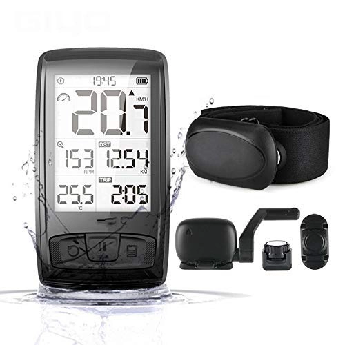 Cycling Computer : Bike Computer, Rechargeable Wireless Bicycle Computer With Heart Rate Monitor Temperature Bluetooth4.0 Cycling Speedometer