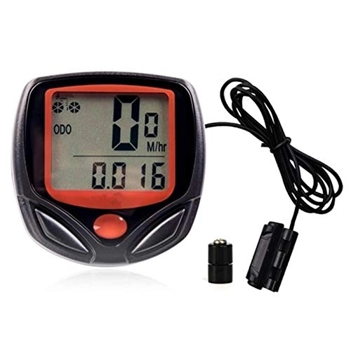 Cycling Computer : Bike Computer Wired Bicycle Computer English Large Digital Bike Computer Odometer Speedometer Bike Thermometer Speed Distance Time Measure for Bicycle Enthusiasts (Color : Black Size : ONE Size) jia