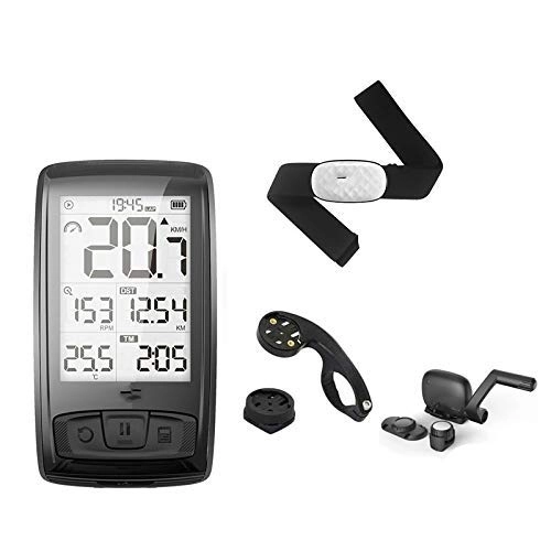Cycling Computer : Bike Computer, Wireless Bicycle Speedometer Heart Rate Monitor Cadence Speed Sensor Waterproof Stopwatch