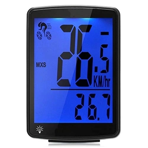 Cycling Computer : Bike Computer Wireless Bike Computer Multi Functional LCD Screen Bicycle Computer Mountain Bike Speedometer Odometer for Fitness Fanatic (Color : Blue, Size : ONE SIZE)