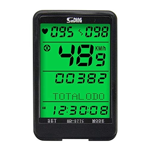 Cycling Computer : Bike Computer Wireless Cycle Computer Waterproof Bike Speedometer Mileage Counter With Heart Rate Monitor Wired Control LCD Backlight Bicycle Timer