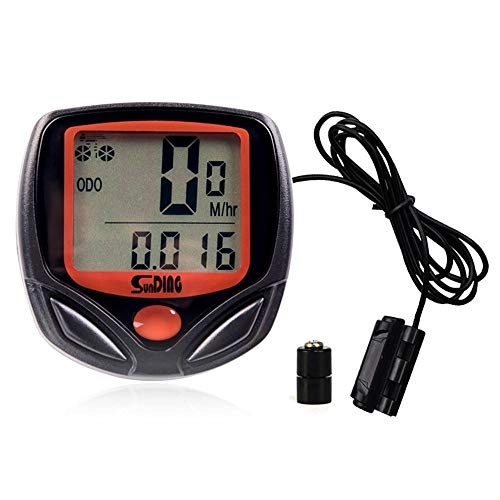 Cycling Computer : Bike ComputerWired Digital Bike Computer Bicycle Odometer Speedometer Bike Thermometer Speed Distance Time Measurefor Road Bike MTB Bicycle (Size:Type 1; Color:Black)