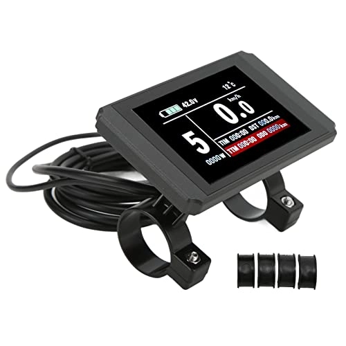 Cycling Computer : Bike LCD Display, Color Screen Electric Bicycle LCD Instrument Real Time Time Saving with SM Ordinary Connector for Bike Modification