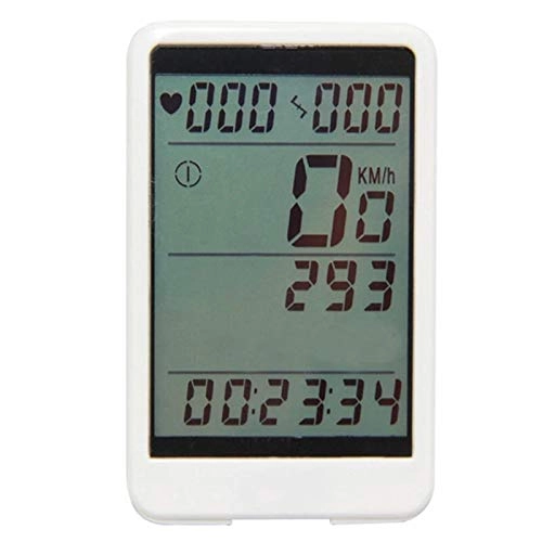 Cycling Computer : Bike Odometer Cycling Computer Wireless Stopwatch MTB Bike Cycling Odometer Bicycle Speedometer With LCD Backlight - White Bike Speedometer (Color : White, Size : ONE SIZE)