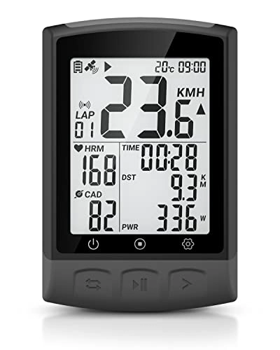 Cycling Computer : BikePilot Bicycle Computer Wireless [2.3 Inch LCD] - IPX7 Waterproof GPS Bicycle Speedometer with ANT+ and Bluetooth Connectivity - Bicycle Computer Backlit with Strava Sync