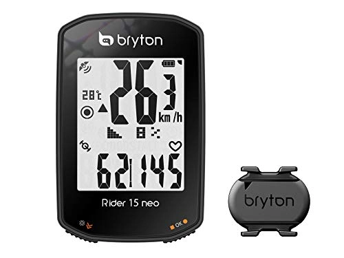 Cycling Computer : Bryton Rider 15 Neo C with Cadence Sensor, Black BR15NC