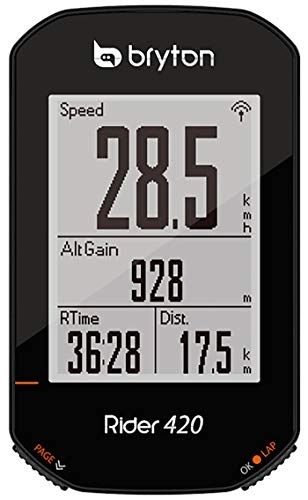 Cycling Computer : Bryton Unisex's Rider 420E GPS Cycle Computer, Black, 83.9x49.9x16.9