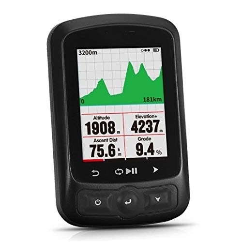 Cycling Computer : CaoQuanBaiHuoDian Bicycle Computer GPS Cycling Computer with Road Map ANT+Function Navigation Bicycle GPS Computer Odometer with Mount Practical and Easy to Install (Color : Black, Size : One size)