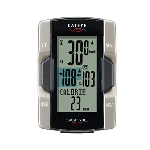 Cycling Computer : CatEye V3N CC-TR310TW FA003524045 Cycling Computer with 2.4 GHz Heart Rate and Cadence Monitor Black