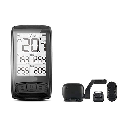Cycling Computer : CAVEMAN Bike Computer, Multi-Function Speedometer, Odometer, Display Time, Temperature, Speed, Etc, 12 / 24H Switch, 2.5-Inch Backlight LED Screen