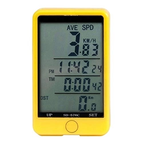 Cycling Computer : ChengBeautiful Bike Computer Waterproof Bicycle Computer With Backlight Wireless Bicycle Computer Bike Speedometer Odometer Bike Stopwatch (Color : Yellow2, Size : ONE SIZE)