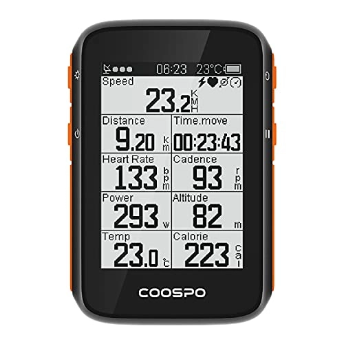 Cycling Computer : COOSPO BC200 GPS Bike Computer Bluetooth ANT+ Compatible with Multiple Sensors, Cycle Computer with Customizable Display & 70+ Kinds of Data, Bike Speedometer Odometer for Indoor Outdoor Cycling