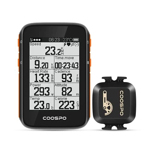 Cycling Computer : CooSpo GPS Bike Computer-Bluetooth 5.0 ANT+, Cycling computer with IP67 Waterproof, Wireless Navigation Bicycle Speedometer Odometer for Road Bike MTB