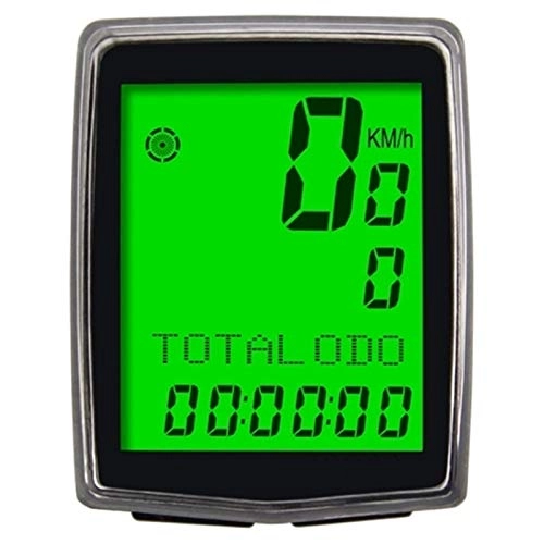 Cycling Computer : CuteLife Bike Odometer 12 / 24-hour Clock Wired / Wireless Bike Computer For Biking Enthusiast Bike Speedometer (Color : Black, Size : ONE SIZE)
