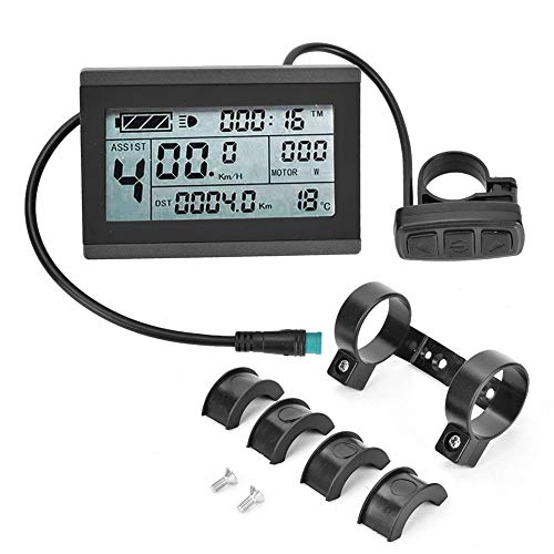 Cycling Computer : DERCLIVE KT-LCD3 Plastic Electric LCD Display Meter with Waterproof Connector for Bicycle Modification