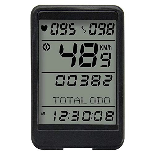 Cycling Computer : Dfghbn Bike Odometer Cycling Computer Wireless Stopwatch MTB Bike Cycling Odometer Bicycle Speedometer With LCD Backlight - White Bike Computer (Color : Black, Size : ONE SIZE)