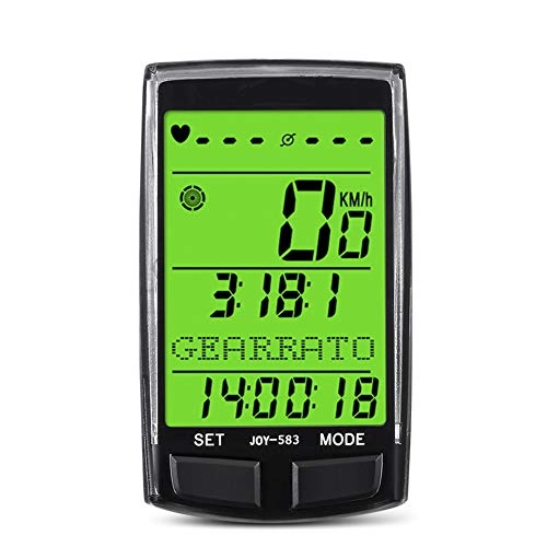 Cycling Computer : DJG Wireless Bicycle Computer, Stopwatch Waterproof Bicycle Odometer with Heart Rate Sensor, Large Screen Backlight Multi-Language Stopwatch