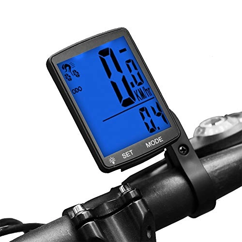Cycling Computer : Dricar Bike Computer Wireless Waterproof Cycling Computer Multifunctional Bicycle Speedometer Odometer with Large Backlight LCD Display for Tracking Distance Speed Time (Blue)