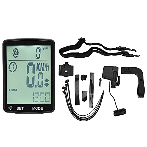 Cycling Computer : EVTSCAN Bicycle Computer, 2.8in LED Screen Bicycle Computer Luminous Multifunction Stopwatch Bicycle Speedometer(205-YA100 white)