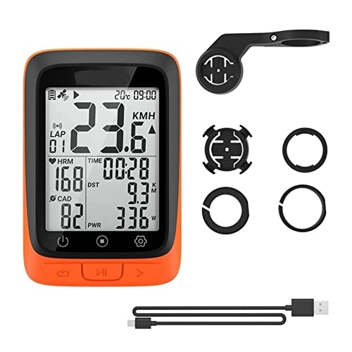 Cycling Computer : FANGFANG TRUSTTWO BC107 Smart Wireless Bike GPS Computer Bicycle Odometer MTB Road Cycle Bluetooh ANT+ Waterproof Speedometer (Color : BC107-O)