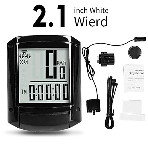 Cycling Computer : FDGBCF Bicycle Computer Multifunction Cycling Odometer Wireless and Wired Stopwatch Waterproof MTB Bike Computer Speedometer, WhiteLightWired