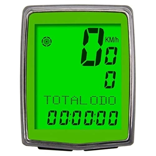 Cycling Computer : Feixunfan Bike Computer 12 / 24-hour Clock Wired / Wireless Bike Computer For Biking Enthusiast for Bicycle Enthusiasts (Color : Green, Size : ONE SIZE)