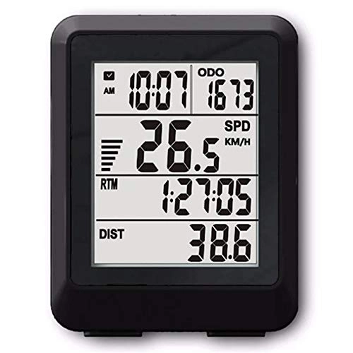 Cycling Computer : Feixunfan Bike Computer Wireless 11 Functions 4 Lines Display Bike Computer Bicycle Odometer Power Meter for Bicycle Enthusiasts (Color : Black, Size : ONE SIZE)