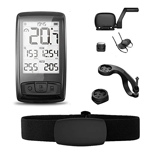 Cycling Computer : FENGHU Function Bike Odometer Wireless Bicycle Speedometer M4 Enabled Waterproof Stopwatch Bike bicycle computer speedometer Heart Rate Monitor cadence Speed