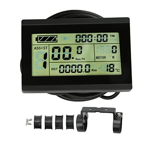Cycling Computer : Folany 72V Bicycle Speedometer, E-Bike LCD Display, Electric Bicycle Part & Accessories, Waterproof Bicycle Odometer with LCD Display, Night Driving Function / Intelligent Power / Data Display