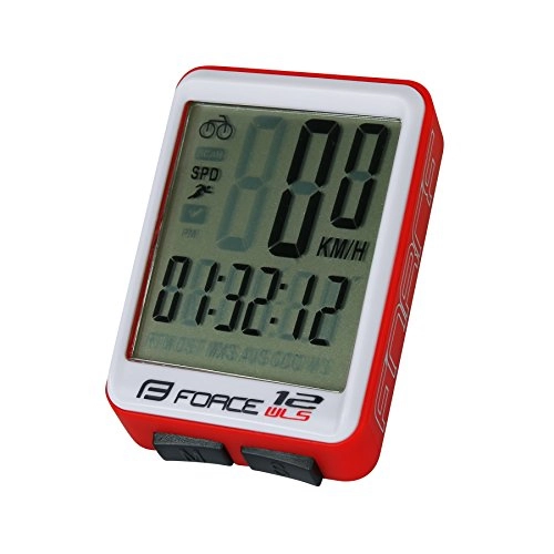Cycling Computer : Force WLS 12Bike Computer 12Functions Wireless Speedometer, red