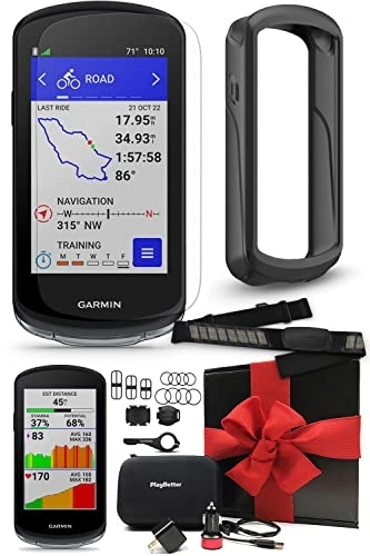 Cycling Computer : Garmin Edge 1040 Bike Computer with HRM, Speed & Cadence Sensors - 2022 Cycling GPS Speedometer with Training Insights, Maps - Gift Box Bundle w / PlayBetter Tempered Glass, Adapters, Black Case & More